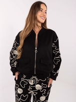 Czarny dwuczęściowy komplet ze spodniami 