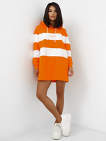 Hurt orange-weißer Kapuzenpullover aus Baumwolle RUE PARIS.