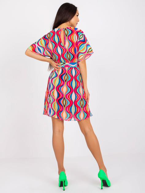 Różowa sukienka z printami mini Marianne