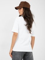 Biały bawełniany t-shirt basic RUE PARIS