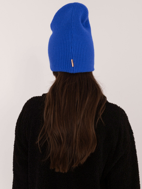 Hurt Kobaltowa czapka beanie z naszywką RUE PARIS