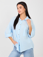 Jasnoniebieska bawełniana koszula z kieszenią