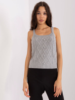 Hurtownia Szary dzianinowy komplet z wełną