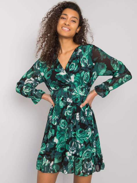 Zielona sukienka damska z paskiem Courtenay