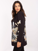 Hurt Czarna damska marynarka z motywem zwierzęcym