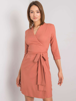 Ceglasta sukienka z wiązaniem Edelie