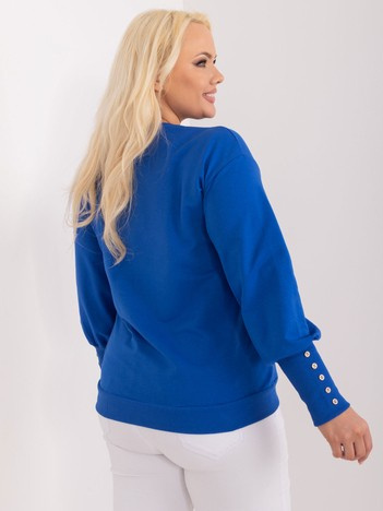 Hurt Kobaltová dámská mikina plus size z bavlny.