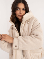 Hurt Jasnobeżowa przejściowa kurtka z sztruksowymi wstawkami