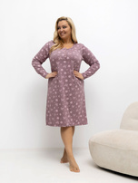 Brudnoróżowa nocna koszula plus size z bawełny 