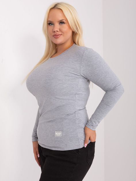 Hurt Szara melanżowa dopasowana bluzka plus size