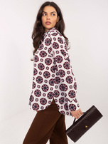 Jasnoszaro-czerwona rozpinana koszula z kołnierzykiem