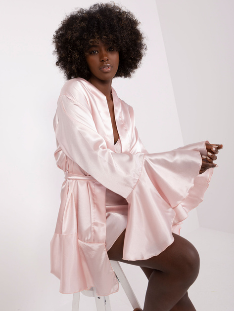 Hurt Jasnoróżowa dwuczęściowa piżama ze szlafrokiem