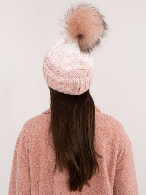 Hurt Jasnoróżowa czapka zimowa z polarowym ociepleniem RUE PARIS