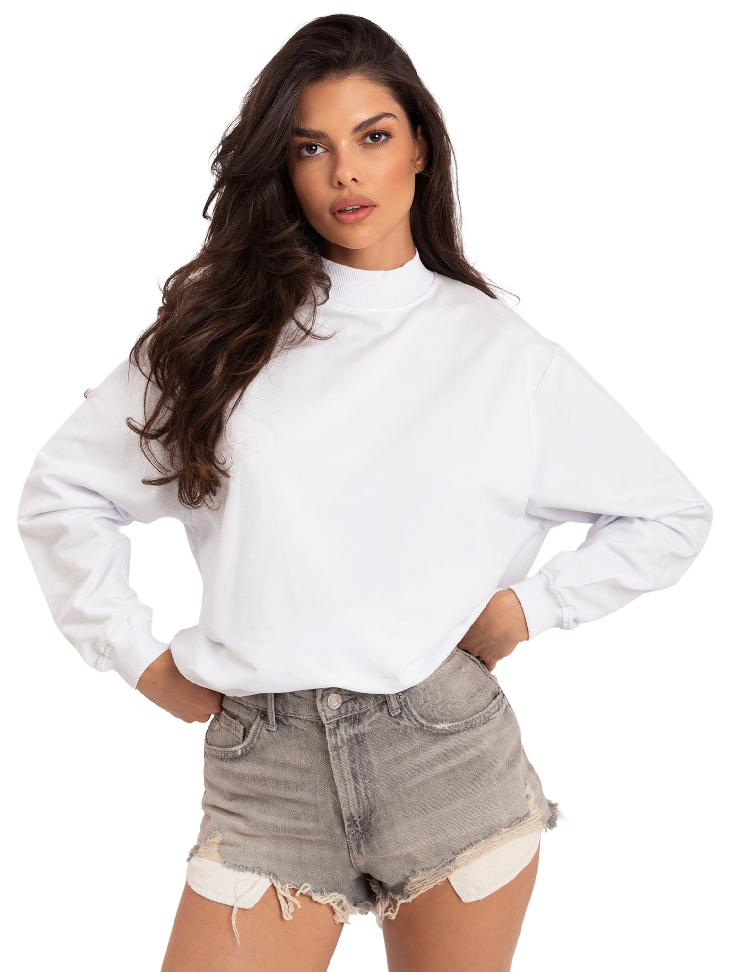 Biała bawełniana bluza basic