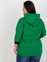 Hurt Zielona bawełniana bluza plus size z napisem