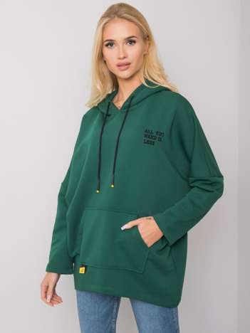 Ciemnozielona bluza z kapturem Laylla