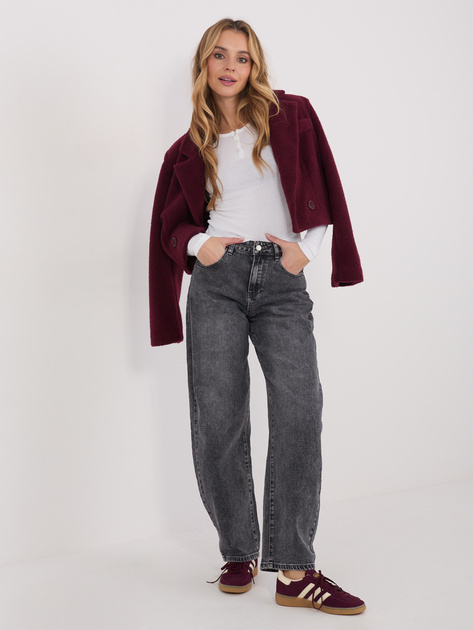 Ecru krótka bluzka basic z okrągłym dekoltem