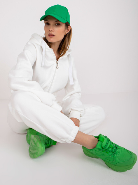 Biały dresowy komplet basic z kieszeniami