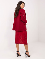 Bordowa elegancka marynarka z zapięciem na guzik