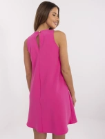 Fuksjowa elegancka sukienka w kształcie litery A