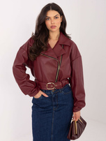 Bordowa kurtka ramonerka z ekoskóry RUE PARIS