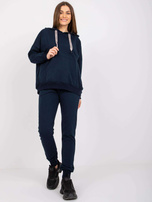 Granatowy komplet dresowy z kapturem Alejandra