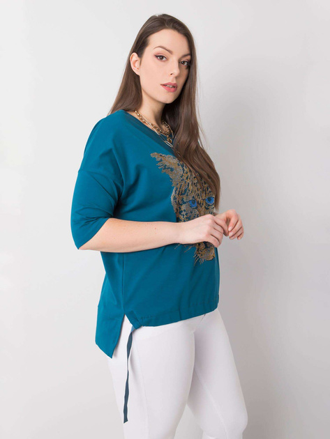 Morska bluzka plus size z aplikacją Darren