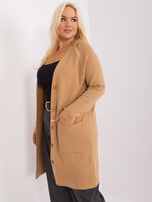 Hurtownia Camelowy długi sweter plus size
