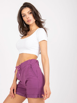 Purple casual basic shorts with pockets 