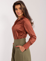 Wholesale Brown Plain Shirt with Collar