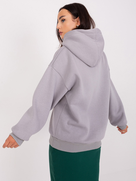 Hurtownia Szara bluza z kapturem z bawełny