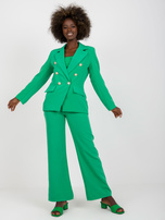 Zielona klasyczna marynarka z zapięciem dwurzędowym 