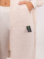 Hurt Jasnobeżowy melanżowy damski komplet z bluzą z kapturem