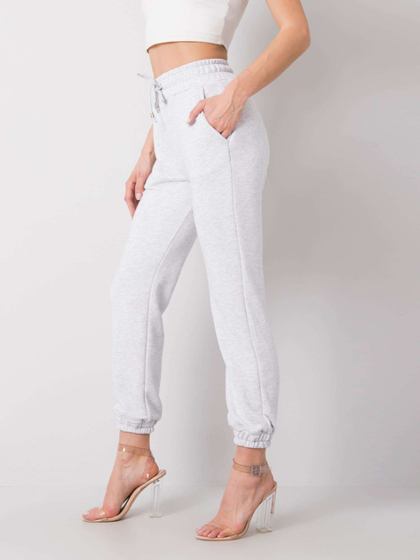 Jasnoszare melanżowe spodnie Agueda RUE PARIS