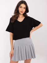 Hurt Czarny dwustronny sweter z dekoltem V