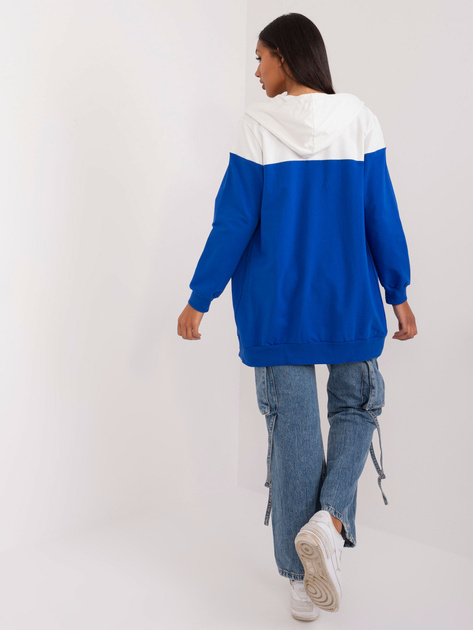 Hurtownia Ecru-kobaltowa rozpinana bluza basic