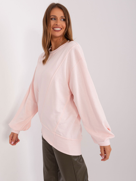 Hurtownia Jasnoróżowa szeroka bluza damska