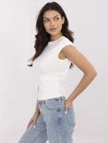 Ecru damski top w jednolitym kolorze