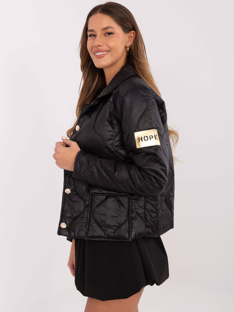 Hurtownia Czarna przejściowa kurtka z kołnierzykiem
