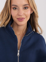 Granatowa ocieplana bluza basic ze stójką 