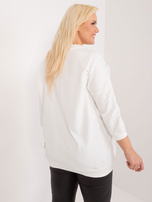 Hurt Ecru bawełniana bluzka plus size z troczkami 