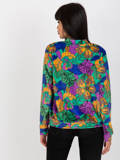 Hurt Zielono-pomarańczowa wzorzysta bluza bomberka RUE PARIS