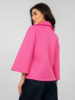 Ciemnoróżowy piankowy płaszcz z kieszeniami