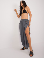 Hurt Grafitowe szerokie spodnie z materiału OCH BELLA