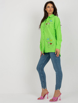 Hurt Jasnozielona koszula z nadrukiem o kroju oversize