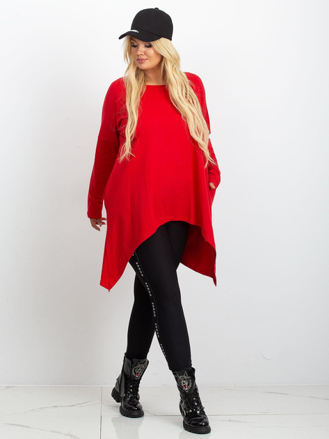 Czerwona tunika plus size Moa