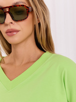 Fluo grüne Basic-Bluse Oliwia