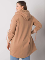 Camelowa bluza plus size na suwak Zurich