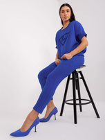 Hurtownia Kobaltowy dwuczęściowy komplet dresowy