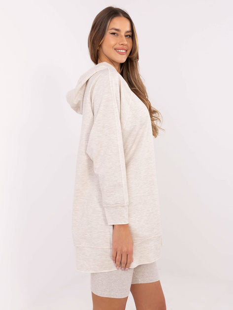 Hurt Jasnobeżowy melanżowy komplet z bluzą oversize